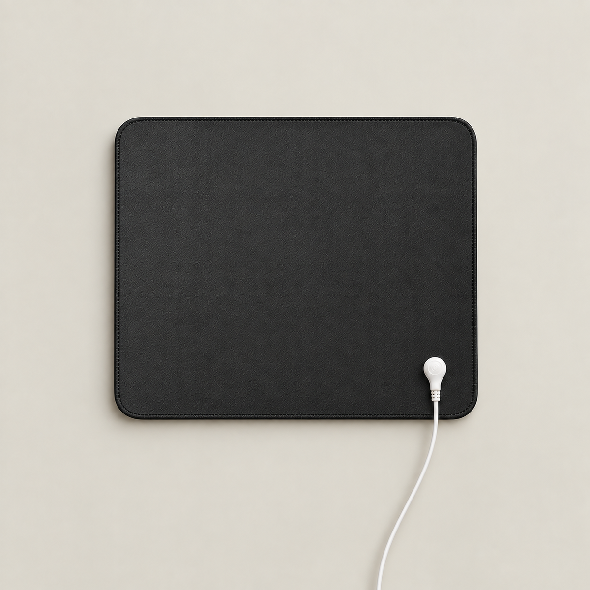 Black Grounding Heart grounding mat with white connection cord